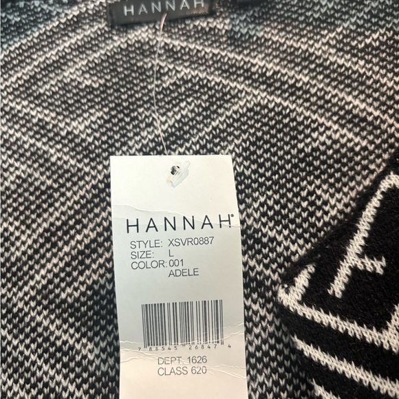 Hannah Adele Longline Open Front Cardigan Black & White | Size L | NWT - Picture 2 of 6